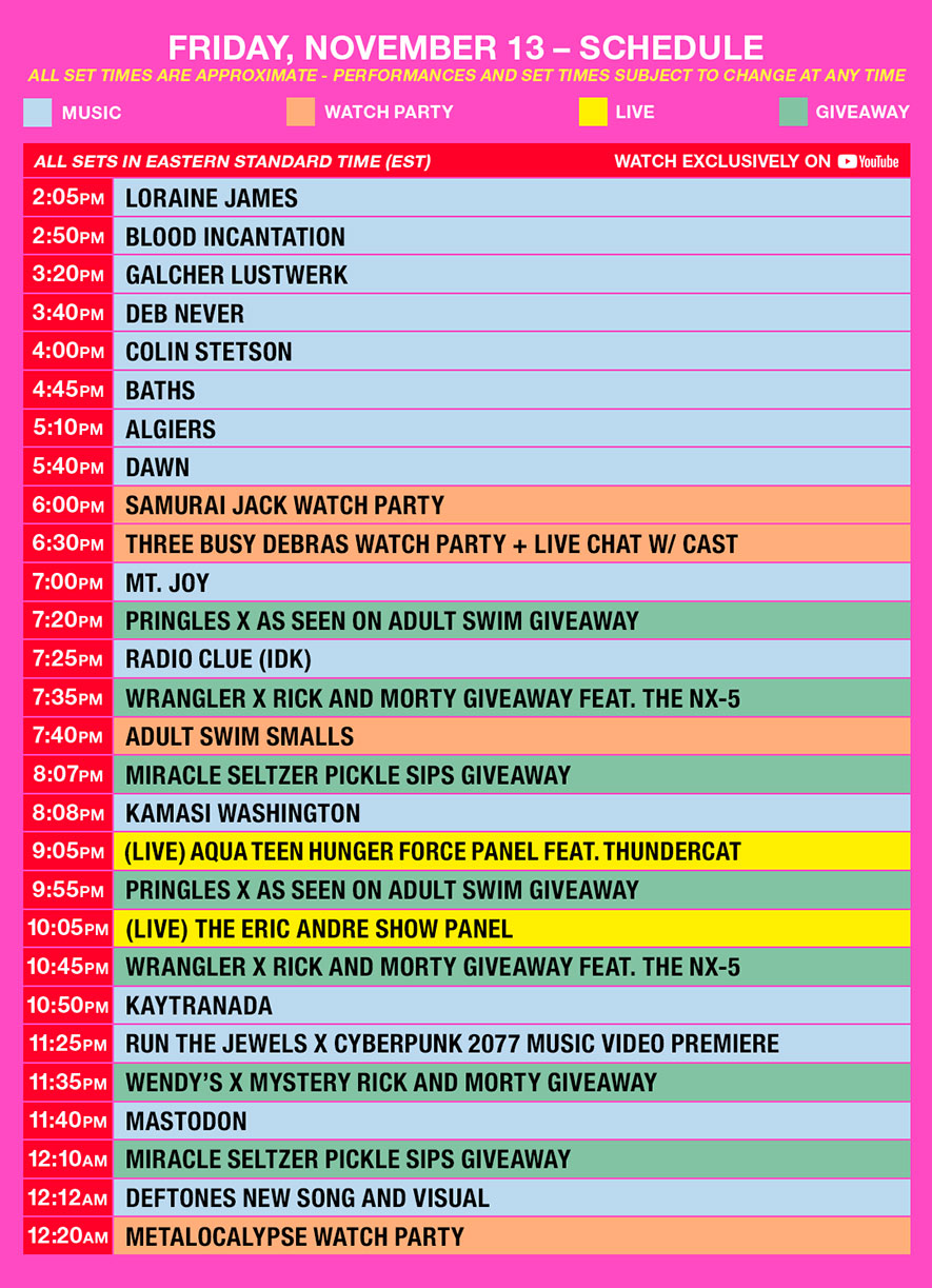 Adult Swim Festival Schedule